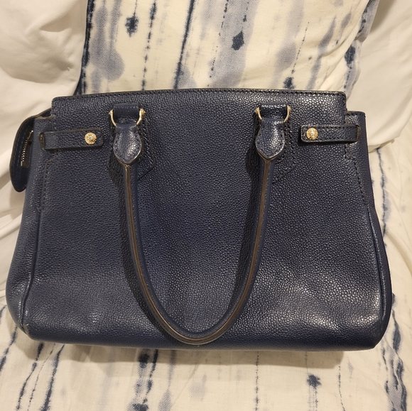 Henri Bedal satchel leather _ dark royal blue _ gold - Picture 15 of 16